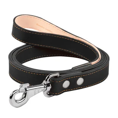Повідець для собак Collar подвійний з прошивкою Ш 16 мм Д 122 см чорний (04571)