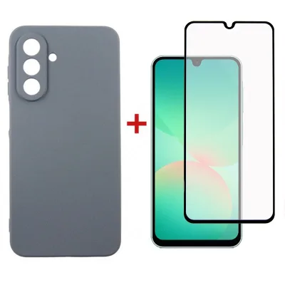 Чохол до мобільного телефона Dengos Carbon + glass Samsung Galaxy A26 Grey (DG-KM-189)