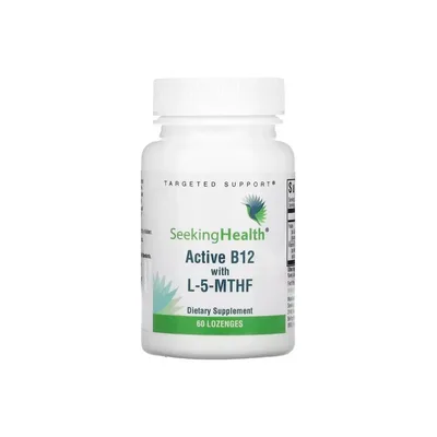 Вітамінно-мінеральний комплекс Seeking Health Вітамін B12 з L-5-MTHF, смак вишні, Active B12 With L-5-MTHF, 60 жувач (SKH-52006)