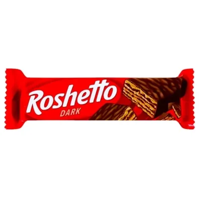 Батончик Roshen вафельний Roshetto чорний шоколад 34 г (607585)