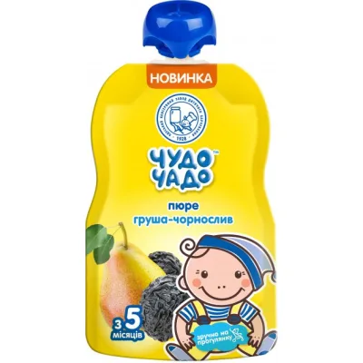 Дитяче пюре Чудо-Чадо груша чорнослив без цукру 90 г (4820016253858)