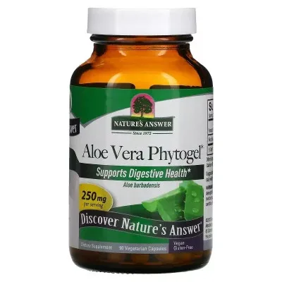 Трави Nature's Answer Алое віра фітогель, 250 мг, Aloe Vera Phytogel, 90 вегетаріанських (NTA-16114)