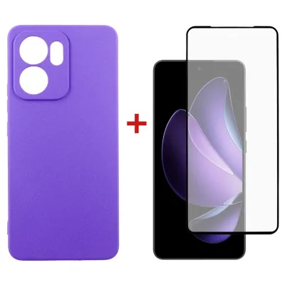Чохол до мобільного телефона Dengos Oppo Reno13 F Case Carbon + Glass (Purple) (DG-KM-151)
