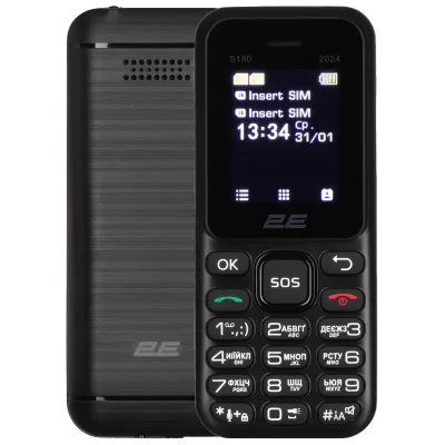 Мобільний телефон 2E S180 2024 Black (694743653885)