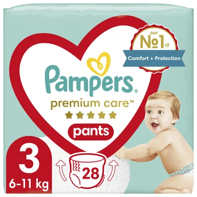Підгузки Premium Care Pants Midi Розмір 3 (6-11 кг) 28 шт. Pampers (4015400687894)