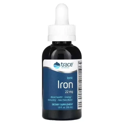 Вітамінно-мінеральний комплекс Trace Minerals Залізо іонізоване у краплях, 22 мг, Ionic Iron, 59 мл (TMR-00016)