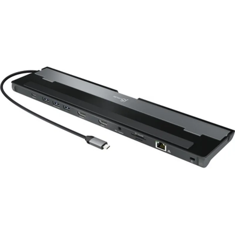 Порт-реплікатор J5create Dock-Station USB-C 10-in-1 (HDMI/PD/USB-A/USB-C/LAN/картридер/audio) (JCD542-N)