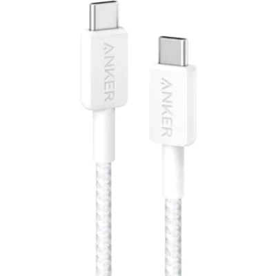 Дата кабель USB-C to USB-C 1.8m 322 White Anker (A81F6H21)
