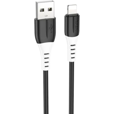 Дата кабель USB 2.0 AM to Lightning 1.0m 2.4A silicone X82 black HOCO (6931474768537)