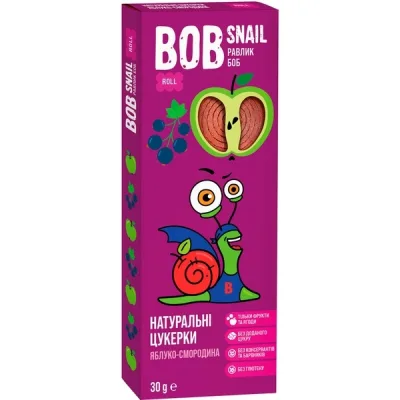 Цукерка Bob Snail Яблуко-Чорна смородина, 30 г (4820219344278)