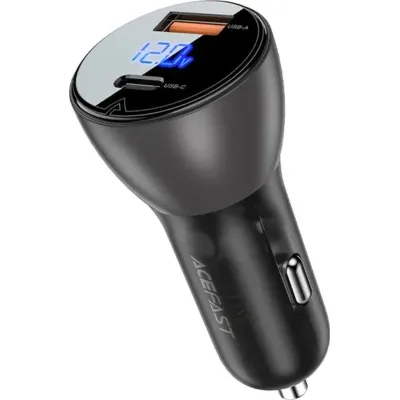 Зарядний пристрій Acefast 2xUSB 63W (USB-C + USB-A) B6 with digital display (6974316280972)