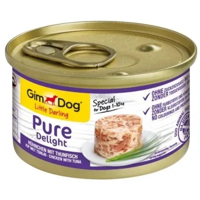 Консерви для собак GimDog Pure Delight для мініатюрних порід з куркою та тунцем 85 г (4002064513164)