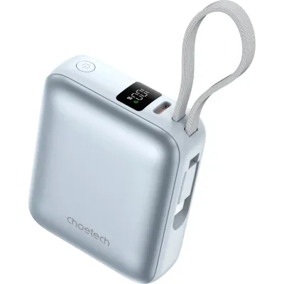 Батарея універсальна Choetech 10000mAh, 35W, PD/3.0, LED Display, buid-in type-C cabel, Blue (B832-LBE)