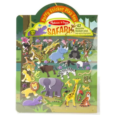Набір для творчості Melissa&Doug Об'ємні багаторазові наліпки Сафарі (MD9106)