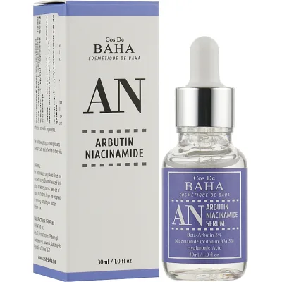 Сироватка для обличчя Cos De BAHA Arbutin Niacinamide Serum Проти пігментації з арбутином 5% і ніацинамідом 5% 30 мл (8809240318324)