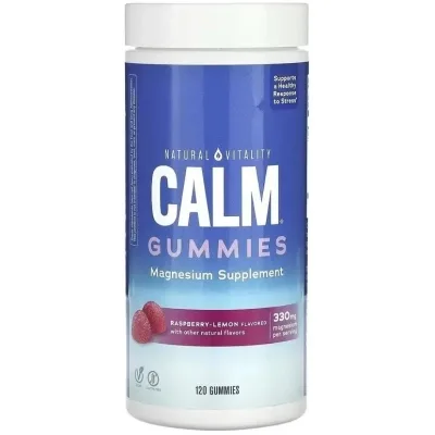 Вітамінно-мінеральний комплекс Natural Vitality Цитрат Магнію, 330 мг, смак малина лимон, CALM, Magnesium Supplement, (PTG-00240)