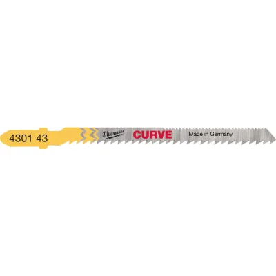 Полотно Milwaukee для лобзика Curve, 75мм/ крок зуба 2,5мм, 5шт, фігурний різ, деревина (4932430143)