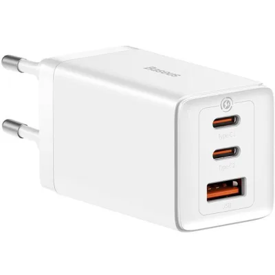 Зарядний пристрій Baseus 65W GaN5 Pro 2C+U(CCGP120202 ) white (960194)