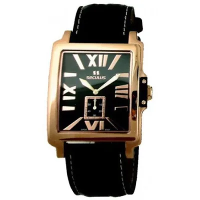 Наручний годинник Seculus 4492.1.1069 black-r, pvd-r, black leather