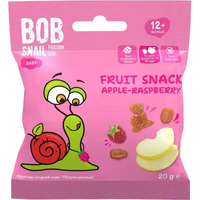 Дитячі снеки Bob Snail фруктові яблуко-малина 20 г (1740852)