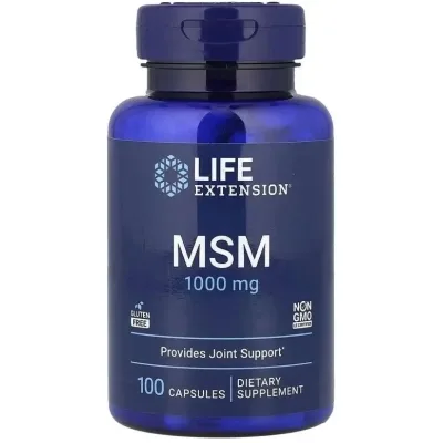 Вітамінно-мінеральний комплекс Life Extension МСМ, Метилсульфонілметан, MSM, 100 капсул (LEX-45110)