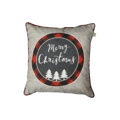 Наволочка Прованс декоративна Меry Cristmas сіра 45х45 (031692)
