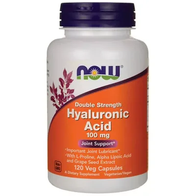 Вітамінно-мінеральний комплекс Now Foods Гіалуронова кислота, Hyaluronic Acid, 100 мг, 120 капсул (NOW-03151)