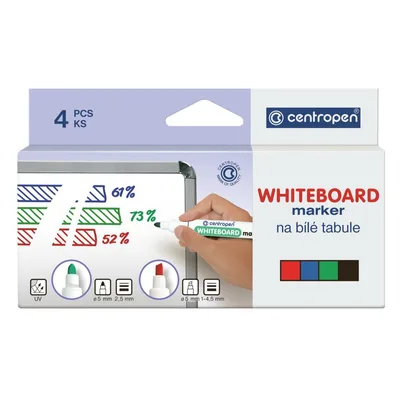 Набір маркерів Centropen Board 8559 2,5 мм, round tip, SET 4colors (картон) (8559/4/CB)
