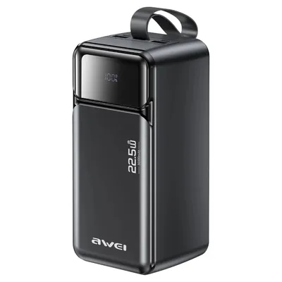 Батарея універсальна AWEI 50000mAh PA-106 22,5W PD 3xUSB-C black (6954284029537)