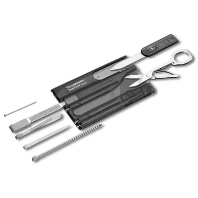 Ніж Victorinox Swisscard 82х54х4мм,10функ,чорн.прозор (блістер)