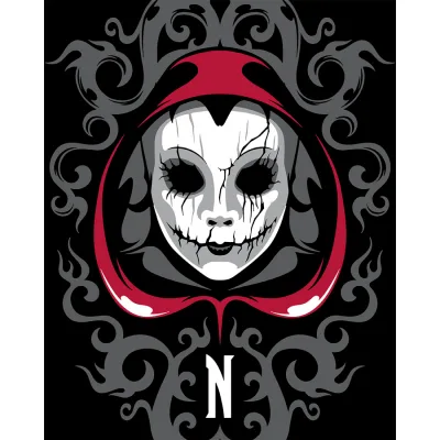 Картина по номерам Santi Wednesday Ominous Mask 40х50 см LED підсвітка (955078)