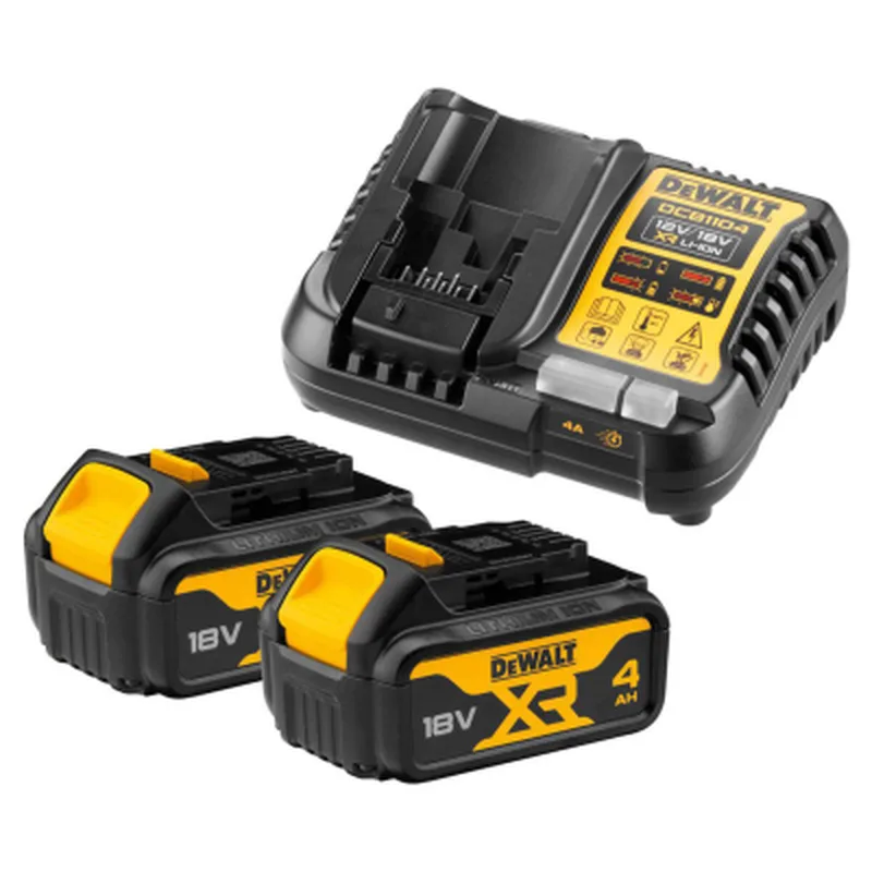 Набір акумулятор + зарядний пристрій DeWALT 10,8 - 54V, 4A, 18V XR Li-Ion, 2x4Ah (DCB1104M2)