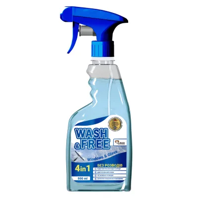 Засіб для миття скла Wash&Free спрей 500 мл (4823128001225)