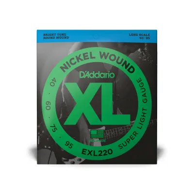 Струни для гітари D'Addario XL Nickel Wound Bass Super Light (40-95) (EXL220)
