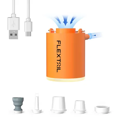 Насос для надувних меблів Flextail Tiny Pump Х з функцією ліхтаря, помаранчевий (6975755964379)