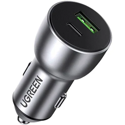 Зарядний пристрій Ugreen 1xUSB-C + 1xUSB QC3.0 60W CD213 gray (60980)