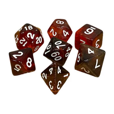 Набір кубиків для настільних ігор Games 7 Days Double Glitter 7 Dice Set - Black-Red (g7dglitdc13)