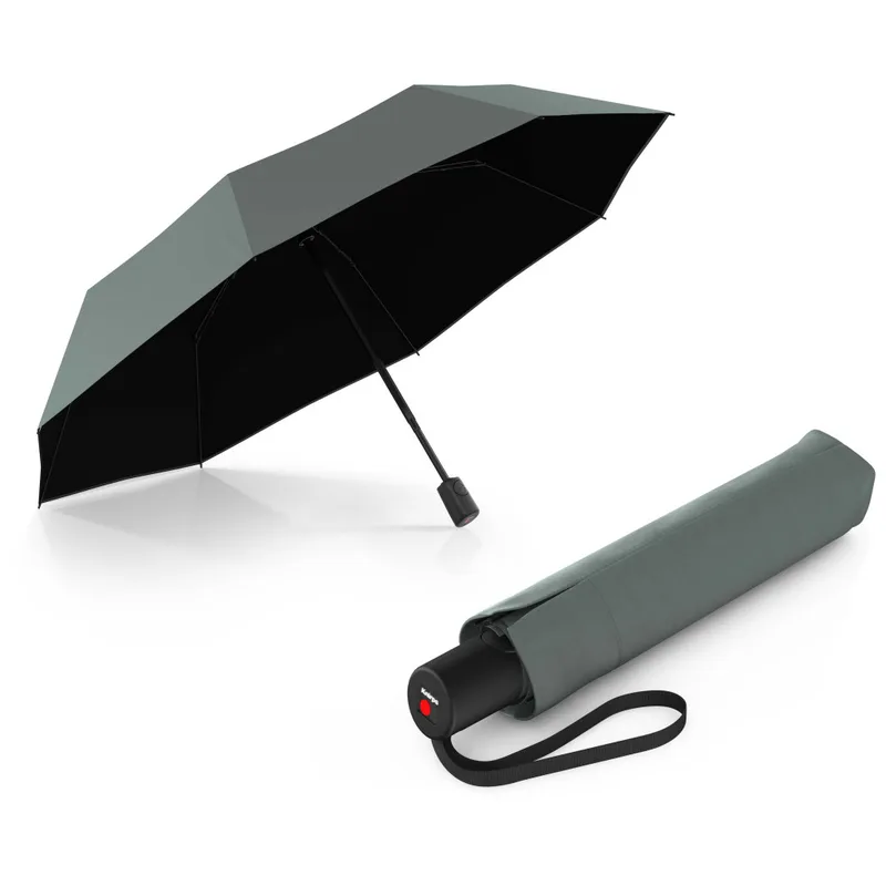 Парасоля Knirps A.200 Medium Duomatic Sage Black HeatShield автомат, складана (Kn95-7201-23002)
