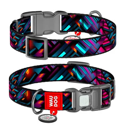 Нашийник для тварин WAUDOG Nylon з QR паспортом "Нескінченні світи" пластиковий фастекс XL (283-4058)