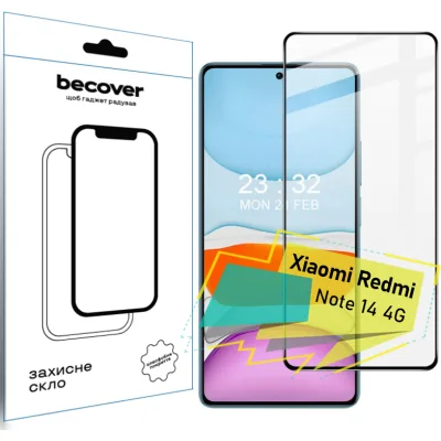 Скло захисне BeCover Xiaomi Redmi Note 14 4G Black (713099)
