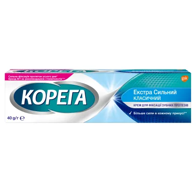 Крем для фіксації зубних протезів Corega Екстра сильний 40 г (4820127150145)
