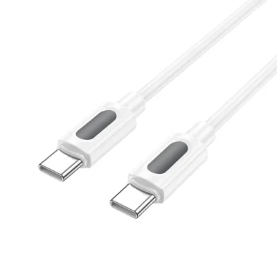 Дата кабель USB-C to USB-C 1.0m 60W silicone BX114 Structure white BOROFONE (6941991116919)