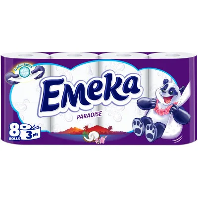 Туалетний папір Emeka Paradise 3 шари 8 рулонів (3800024026539)