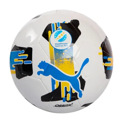 М'яч футбольний Puma Orbita UPL (MS) 084593-01 білий, чорний, жовтий, блакитний 5 (4067982253011)