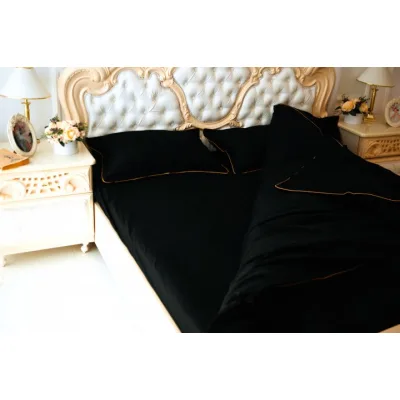 Постільна білизна MirSon Сатин Premium Corner Black Pearl 143х210 (2200001484306)
