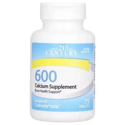 Мінерали 21st Century Кальцій 600, 600 мг, Calcium Supplement 600, 75 таблеток (CEN-27532)