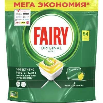 Таблетки для посудомийних машин Fairy Все-в-1 Original Лимон 84 шт. (8700216961820)