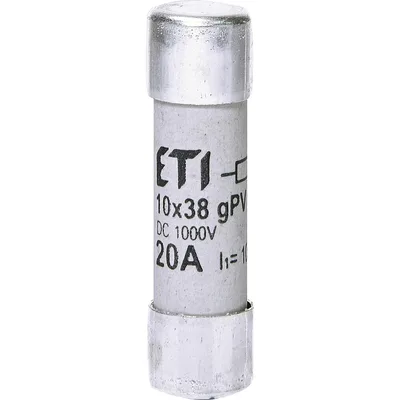 Запобіжник ETI CH 10х38 gPV 20A 1000V UL (10kA) (2625108)