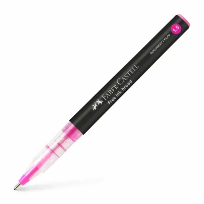 Ролер Faber-Castell Free Ink rollerball, колір чорнила рожевий, 1,5 мм, одноразовий (31224)