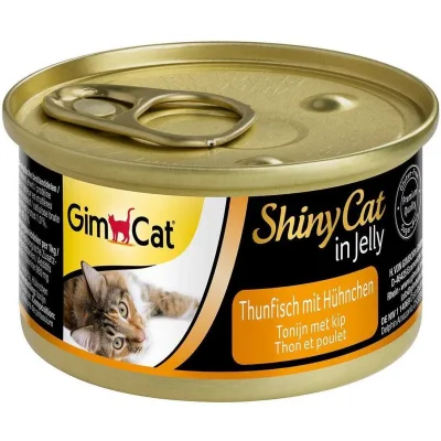 Консерви для котів GimCat Shiny Cat З тунцем та креветками в желе 70 г (4002064413297)